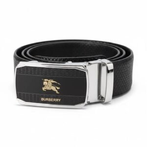 Burberry Signature Plaque Leather Belt – Black