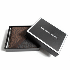 Michael Kors Signature Brown & Black Zip-Around Wallet (Boxed Edition)